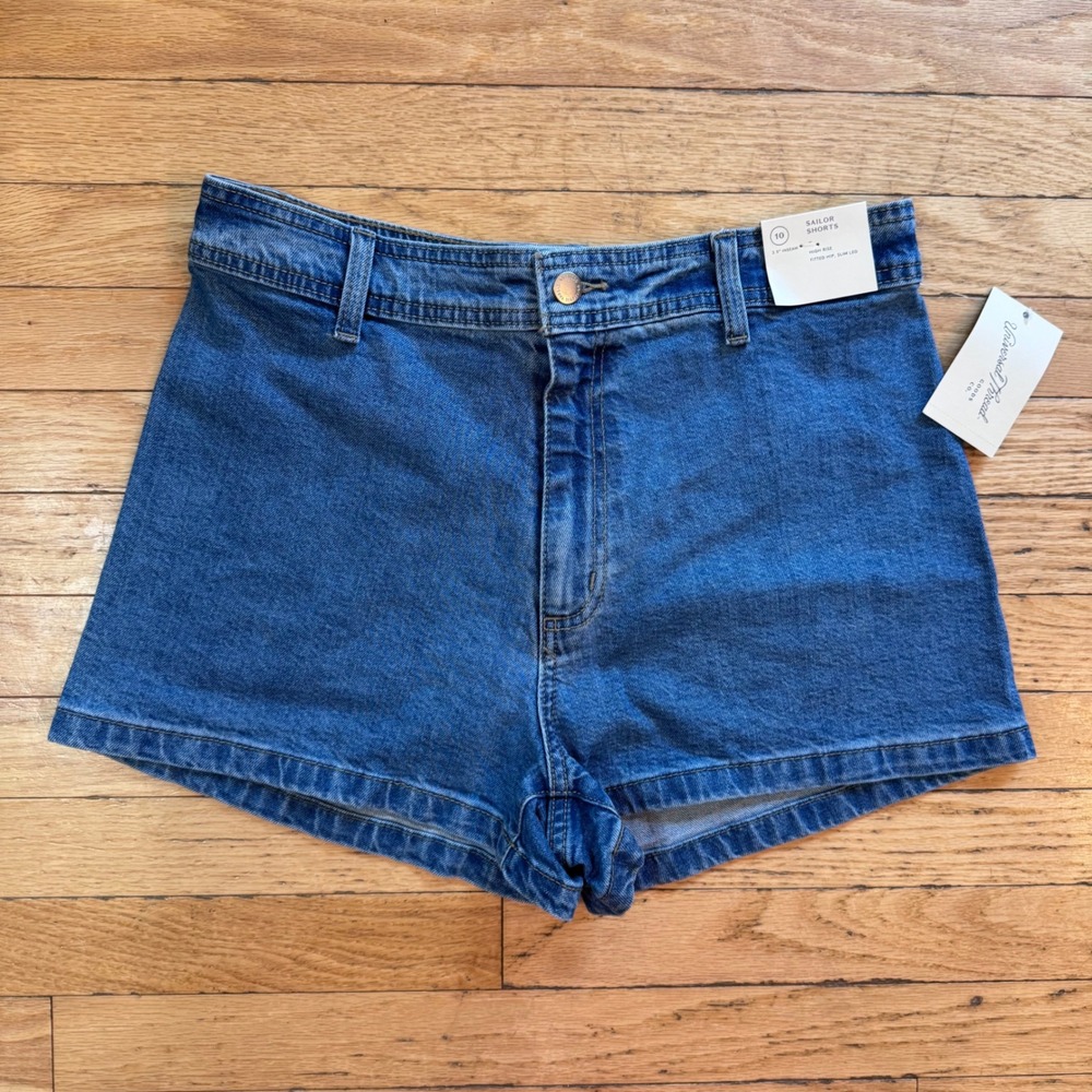 Universal Thread Womens‎ High Rise Sailor Shorts Denim Blue Size 10 NWT